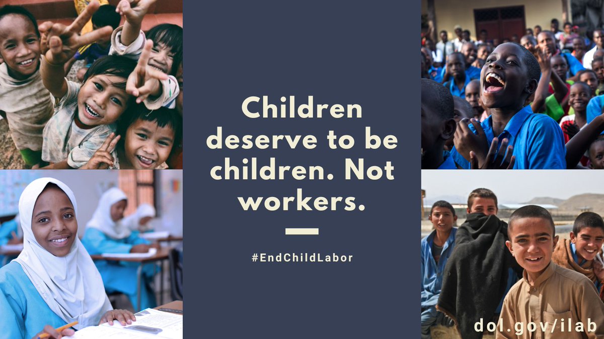 Kids in #ChildLabor are more likely to drop out of school and miss important learning and development opportunities. Learn more about the scope and nature of exploitative child labor globally. dol.gov/agencies/ilab/…