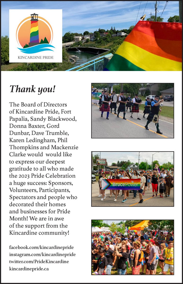 ICMI: our "Thank You" to the community in last week's #Kincardine Independent &amp; this week's Independent Extra @Kincardine_ON @ShoreClassicsFM <a href="/Bruce_Power/">Bruce Power NGS</a> <a href="/explorethebruce/">Explore the Bruce</a> #PrideParade #PrideMonth2023 #FlyTheFlag <a href="/Huron_Kinloss/">Huron-Kinloss Twp</a>