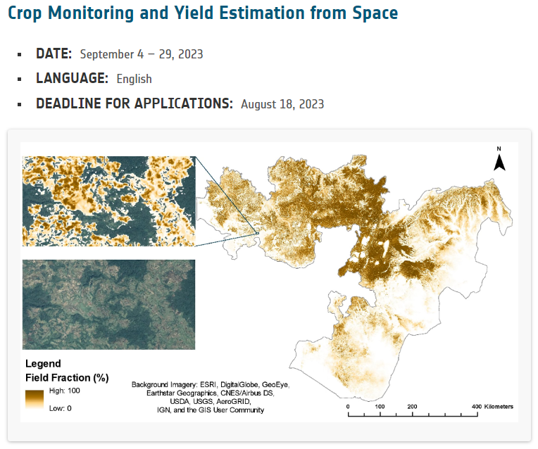 EO AFRICA R&D Facility (@eoafricard1) on Twitter photo 📢New <a href="/EOAfricaRD1/">EO AFRICA R&D Facility</a> On-line course 🔖.
Learn parcel-based #crop monitoring and crop #yield estimation using #EO and related tools.
⚠️🗓️Mind the deadline for applications:
August 18, 2023
eoafrica-rd.org/space-academy/…
#FPAR #ETA #CloudComputing <a href="/EO_OPEN_SCIENCE/">EO OPEN SCIENCE</a> 📢New <a href="/EOAfricaRD1/">EO AFRICA R&D Facility</a> On-line course 🔖.
Learn parcel-based #crop monitoring and crop #yield estimation using #EO and related tools.
⚠️🗓️Mind the deadline for applications:
August 18, 2023
eoafrica-rd.org/space-academy/…
#FPAR #ETA #CloudComputing <a href="/EO_OPEN_SCIENCE/">EO OPEN SCIENCE</a>
