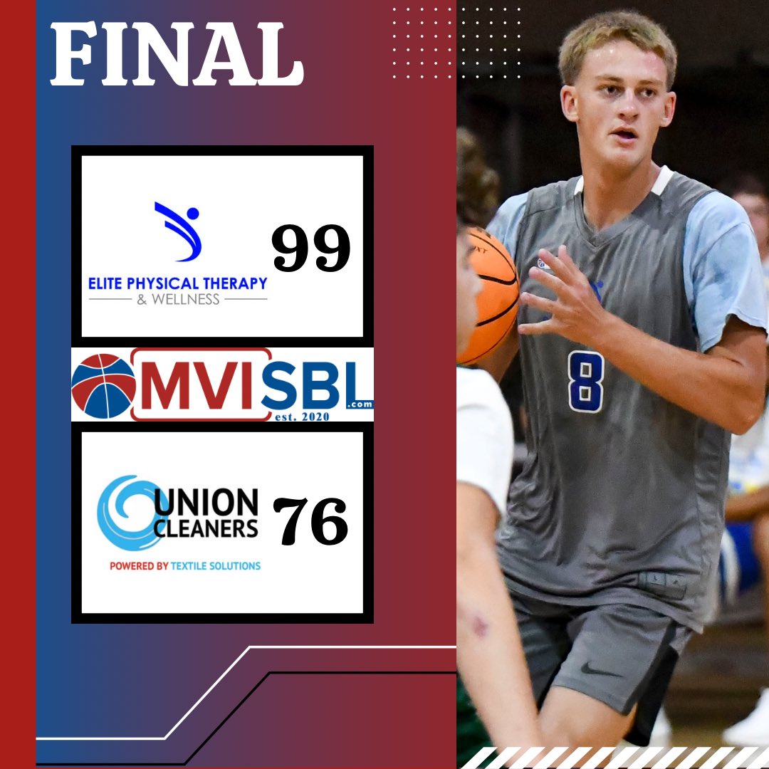 EPT explodes in the second half on their way to victory last night!

EPT-99
<a href="/Camepps7/">Cameron Epps</a> 23Pts
Isaiah Turner 20Pts
Notorious Grooms 19Pts
Kelan Milsom 16Pts
<a href="/DrewCook357/">Drew Cook</a> 14Pts

Union Cleaners-76
Dame Givner 27Pts
Isiah Petty 12Pts
Tyler Basic 12Pts