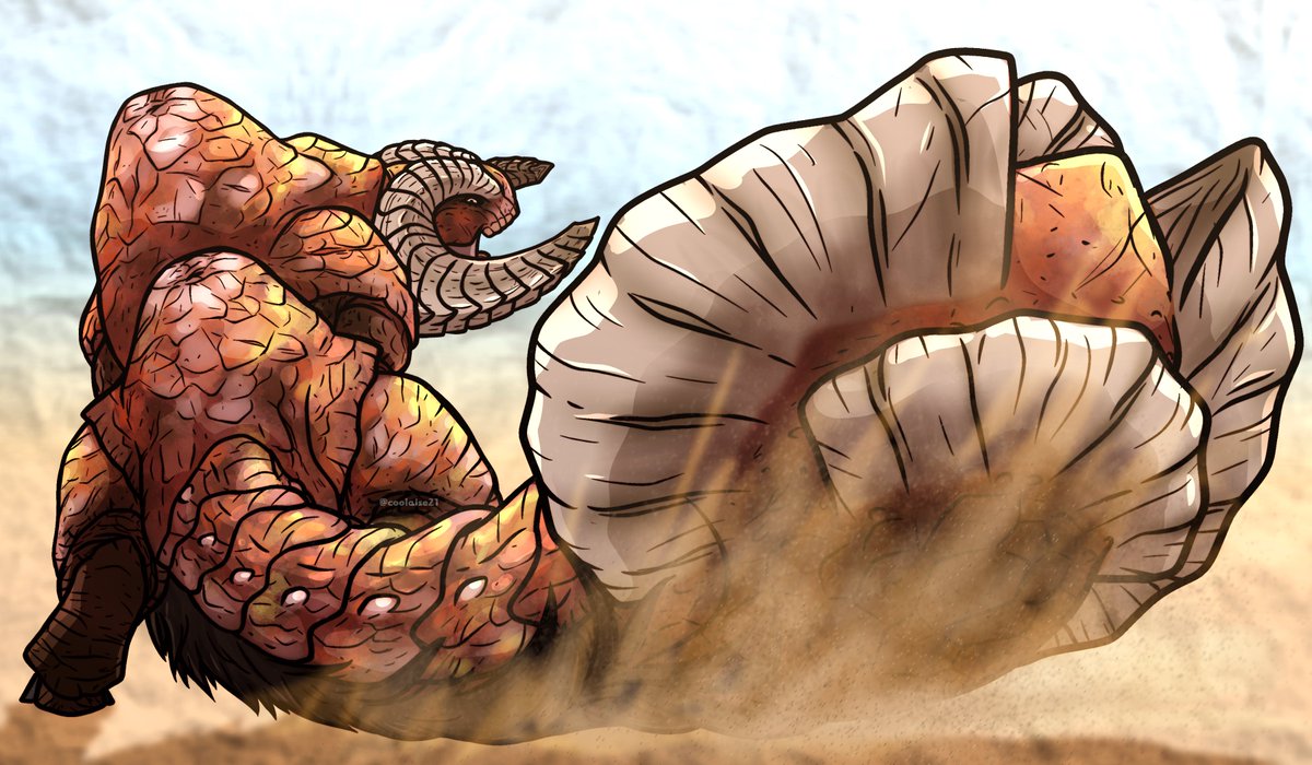 Rust Duramboros commission for anon . #MonsterHunter #モンハン #MH3U #art  #commissionsopen, image size:1200x700