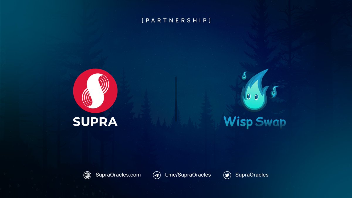 SUPRA_Labs's tweet photo. @SupraOracles is thrilled to announce its strategic partnership with WispSwap, a novel AMM DEX built on the @SuiNetwork blockchain.

WispSwap's #DeFi solution provides lending, farming, staking, prediction markets, and launchpad services. 📈💰 https://t.co/gOIn4qcLfm