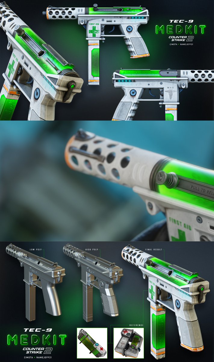 cimota_art's tweet photo. Happy to finally release a Half Life inspired Tec-9 Medkit for @CounterStrike 2
Click the images for a little surprise 👀 https://t.co/cLFKWbwCzg
