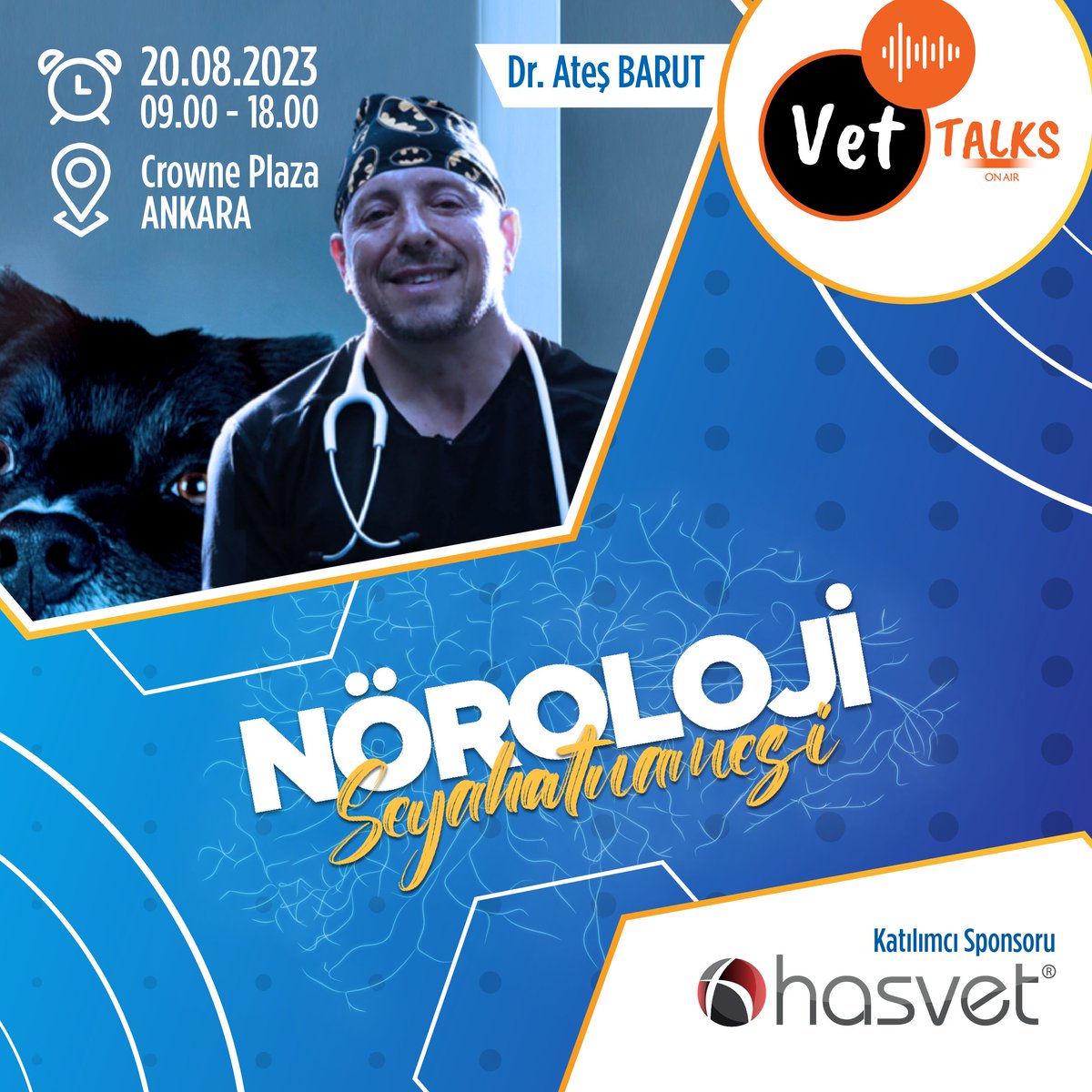 Ankara Nöroloji Seyahatnamesi Dr. Ateş Barut sunumu ile gerçekleştirilecektir. 

📍 Yer: Crowne Plaza / Ankara 
🗓️ Tarih: 20 Ağustos 2023 Pazar
🕘 Saat: 09.00 – 18.00 

•Ayrıntılar ve Kayıtlar:
vettalksbusiness.com
