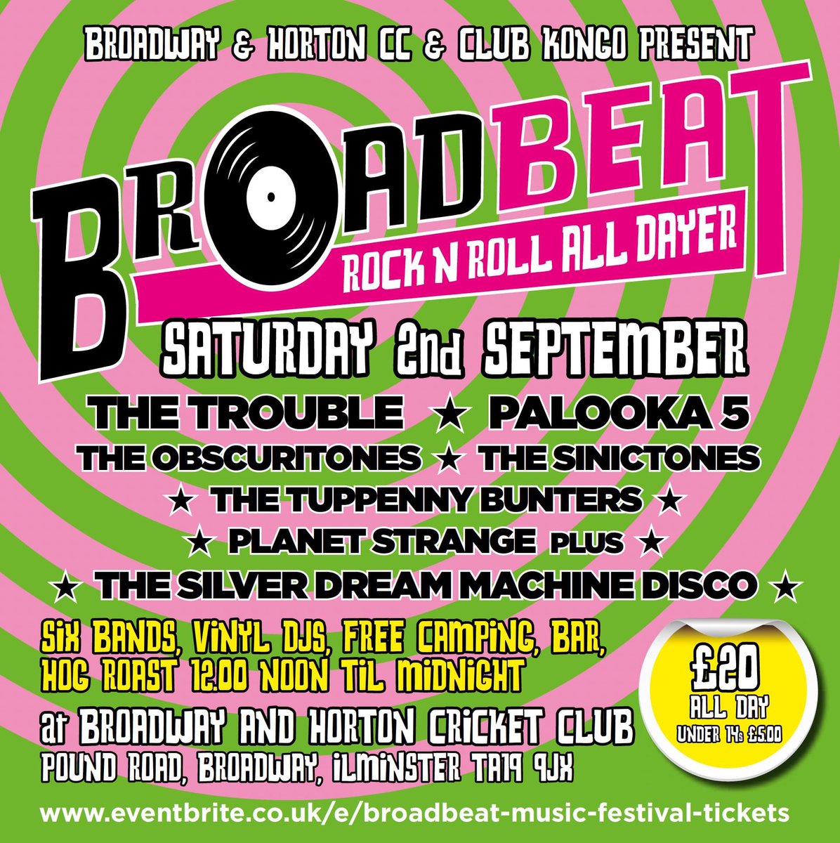 Do you like music or want to support local cricket? 
There are just over 5 weeks to until Broadbeat 

Tickets now on sale from Horton Post Office and Broadway and Horton CC or the link below 👇 

eventbrite.co.uk/e/broadbeat-mu…