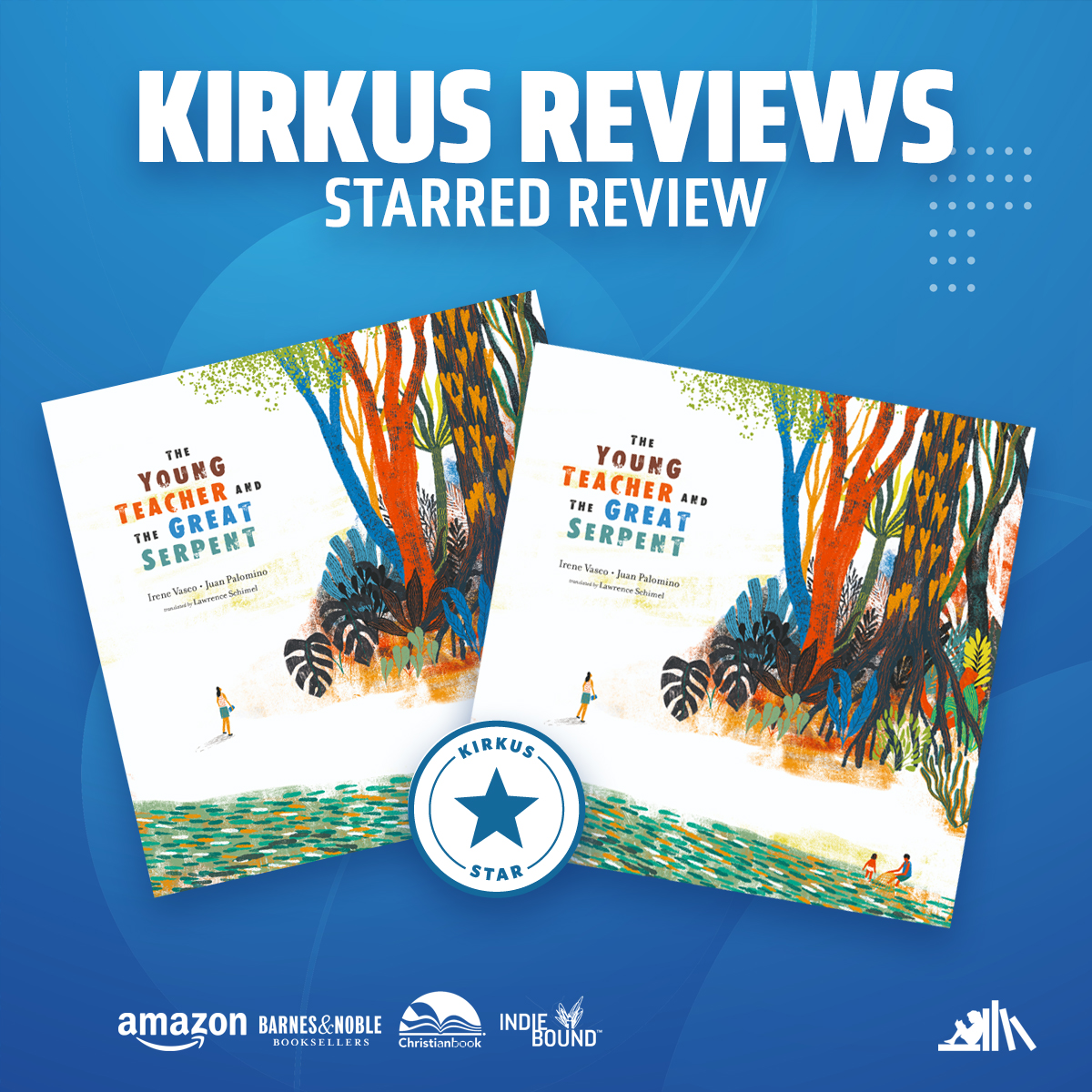 🥳 We are very thrilled to know that THE YOUNG TEACHER AND THE GREAT SERPENT, written by Irene Vasco &amp; illustrated by Juan Palomino and translated by Lawrence Schimel has received a starred review by KIRKUS REVIEWS!

Read more > loom.ly/uyaGZSQ

#kidslit #kirkusreviews