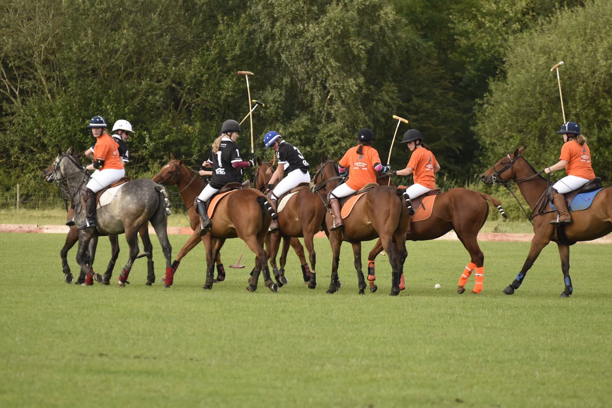 NewsEquine's tweet photo. My youngest daughter, Marigold (black helmet) at a polo match last week. She’s been playing polo for 18 months now and she absolutely loves it! If you are in #nottinghamshire and interested in trying it, we highly recommend #ThoresbyParkPoloClub 

Kids 1 hour lessons are £30 🤩 https://t.co/CItYVs5lY0