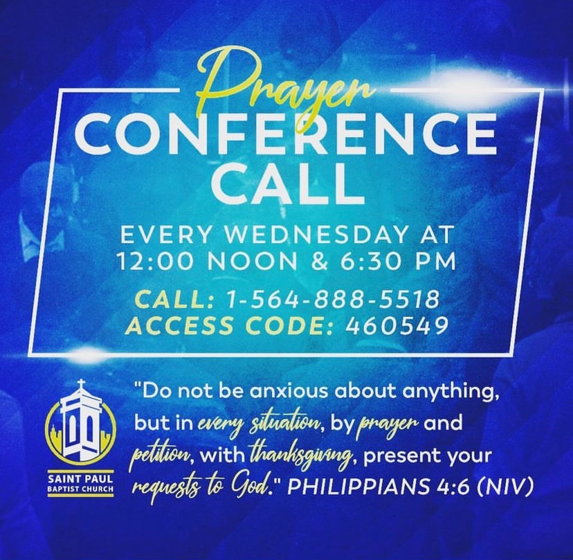 St_PaulBC's tweet photo. Please call in and join us TODAY at noon and 6:30pm😇 https://t.co/Aulw3WtcCl