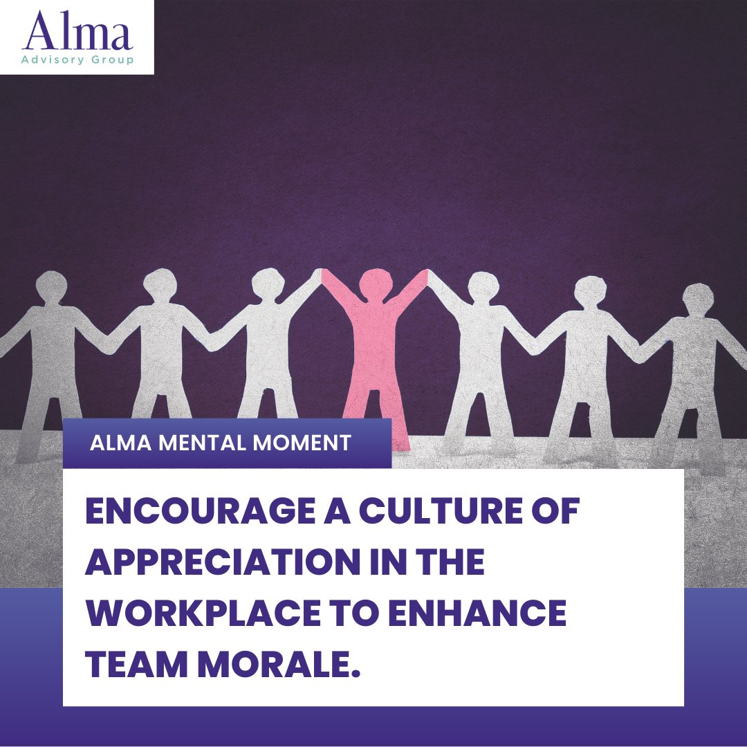 almaadvisory's tweet photo. Cultivate a positive work environment and alleviate stress with these effective practices! Start team meetings on a high note by celebrating weekly accomplishments and fostering appreciation and recognition among colleagues. 
#MentalMoment #educationleadership https://t.co/EGl2Yjgm3b