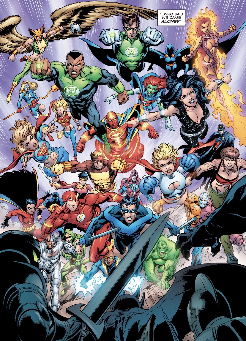 chelsdaniel280's tweet photo. “…Who said we came alone?”
(Trinity #15 - Kurt Busiek, Mark Bagley, Art Thibert, Pete Pantazis, and Pat Brosseau)
#Superman #Despero #Batman
#WonderWoman #DCTrinity
#JusticeLeague #JusticeSociety
#TeenTitans #dccomics https://t.co/QOyqDsG3FU