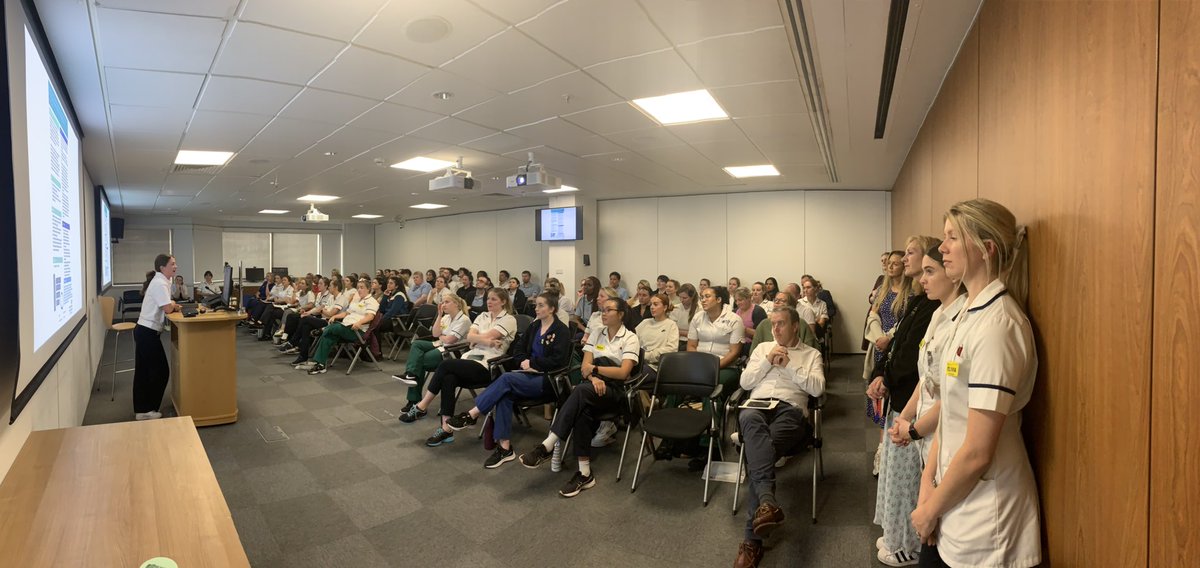 Standing room only at our Band5/6 inpatient and orthopaedic #AHP #therapies presentations. Thanks to @ch323 @probert_david for attending . Can you spot our #CEO in the audience ! 🔎 well done team @AliceNicOT @jo_gelona 👏🏼👏🏼😊