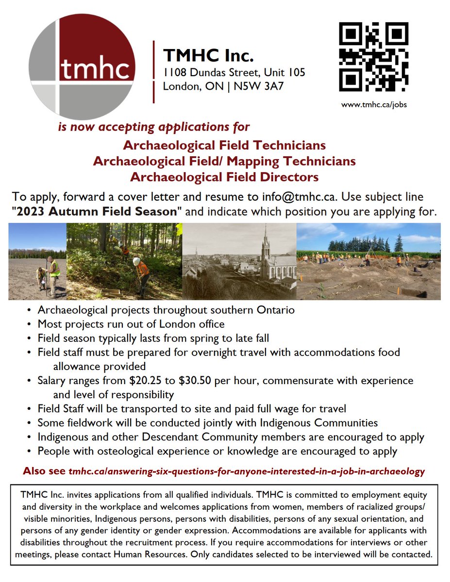 digTMHC's tweet photo. TMHC is hiring for the 2023 Autumn Field Season! https://t.co/RZETYffhfj

#archaeology #archaeologyjobs #nowhiring https://t.co/BOSk5FLpE4