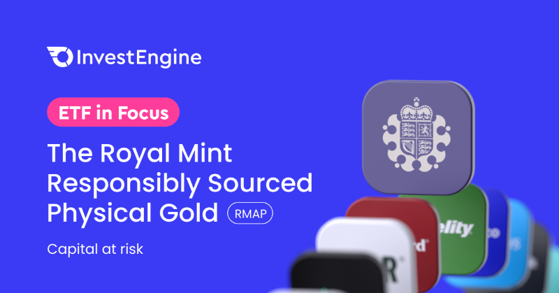InvestEngine's tweet photo. 📈 Invest in responsible gold with The Royal Mint Responsibly Sourced Physical Gold ETC (#RMAP) – a Shariah-compliant #ETC tracking the price of #gold 🌍
Capital at risk.