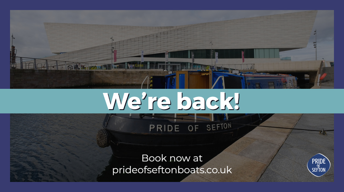 📢We're back! After undergoing essential maintenance, we are back and ready to welcome you on the Pride of Sefton for a spectacular 3 hour tour through Liverpool's hidden waterways. Book now! ➡️prideofseftonboats.co.uk