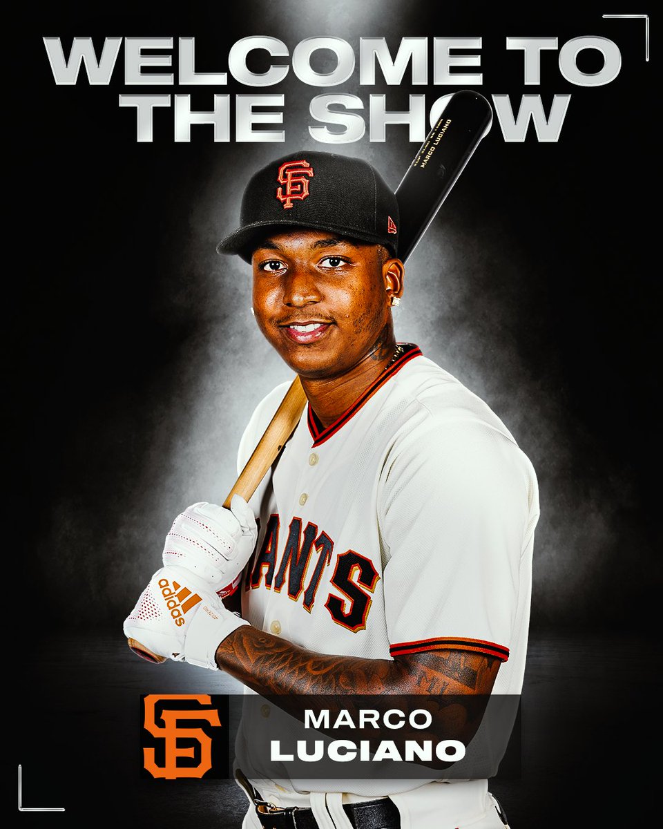 Marco Luciano has arrived. 🔥

The <a href="/SFGiants/">SFGiants</a> call up <a href="/MLBPipeline/">MLB Pipeline</a>'s No. 15 overall prospect.