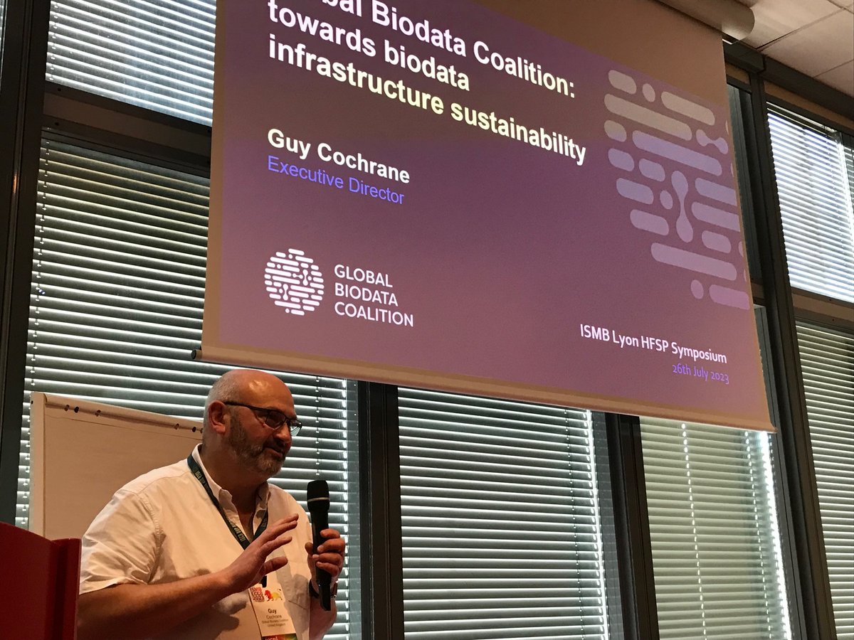 GBC Executive Director, <a href="/guycochrane/">GCO</a> addressing the <a href="/HFSP/">HFSP</a>  Symposium at ISMB/ECCB2023 today on the all-important subject of biodata sustainability.
#globalbiodata #ISMBECCB2023