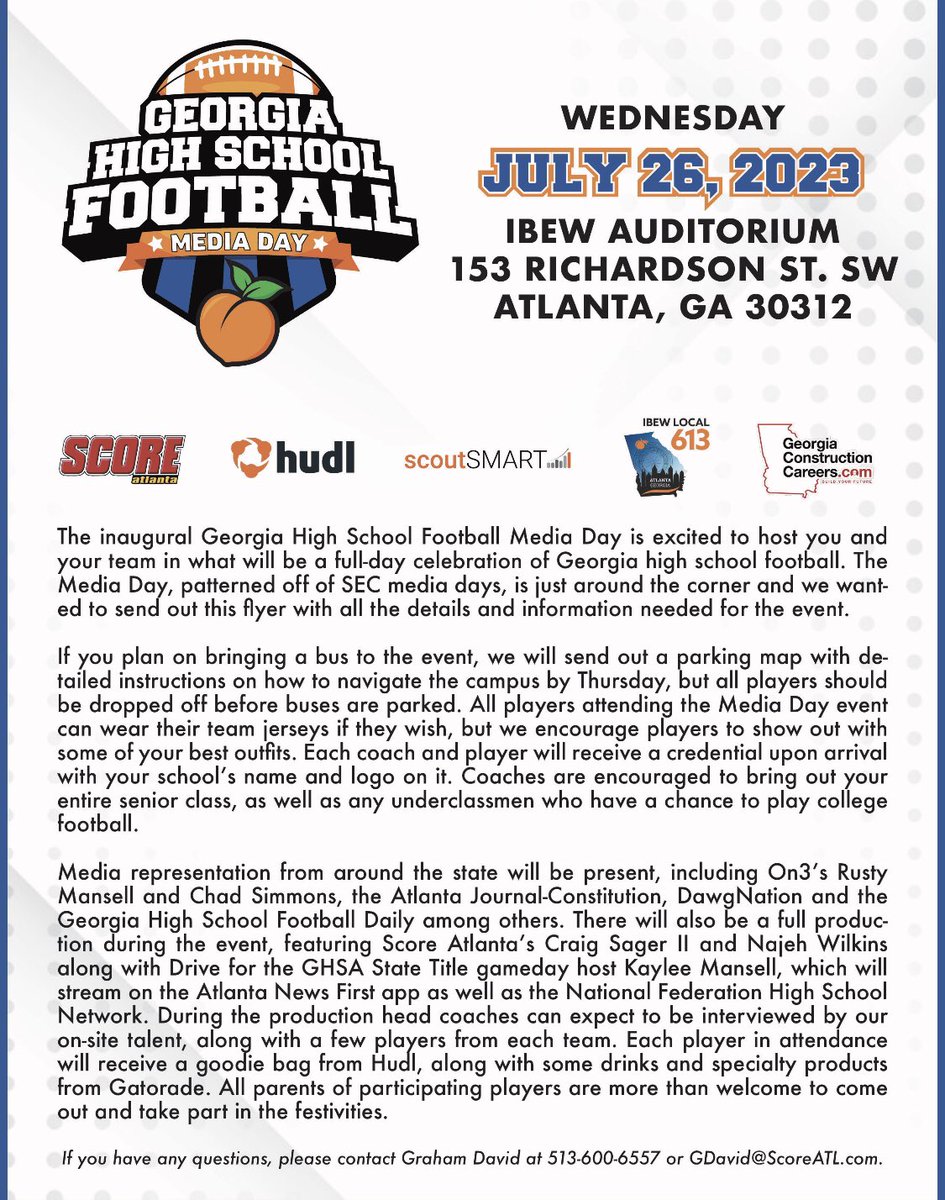 Dylan Parker (@dylanparker45) on Twitter photo Looking forward too media day at Georgia High school Football media day presented by Hudl. <a href="/NoFoFootball/">NorthForsythFootball</a> <a href="/Hudl/">Hudl</a> <a href="/CoachBraswell1/">Jesse Braswell</a> Looking forward too media day at Georgia High school Football media day presented by Hudl. <a href="/NoFoFootball/">NorthForsythFootball</a> <a href="/Hudl/">Hudl</a> <a href="/CoachBraswell1/">Jesse Braswell</a>