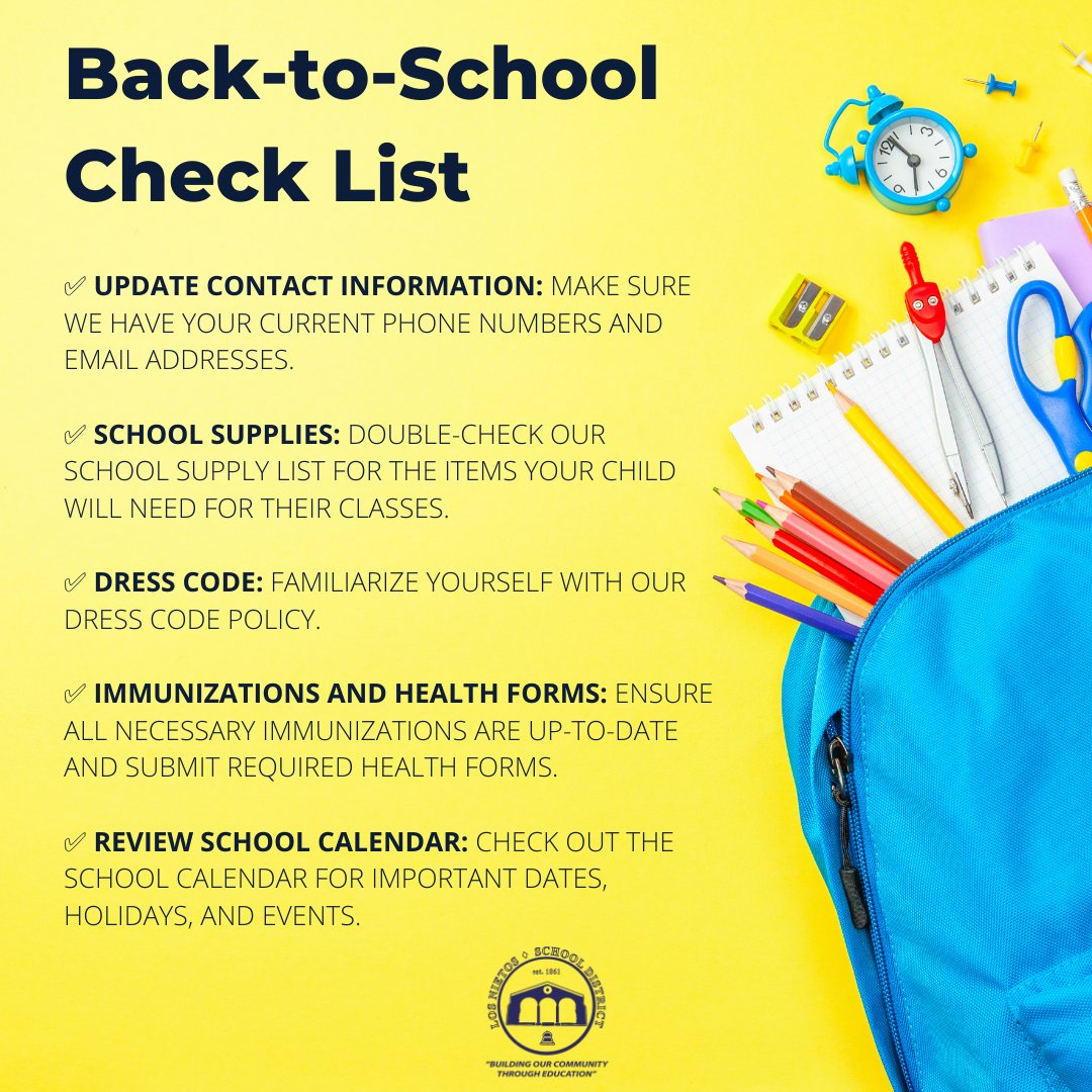 Aeolian_ES's tweet image. 🎒📚With the new school year just around the corner (August 16), we want to make sure everyone is all set for a fantastic start! Here&apos;s a handy Back to School Check List to ensure a smooth transition.🌟

#AeolianES #BackToSchool #ReadyForLearning