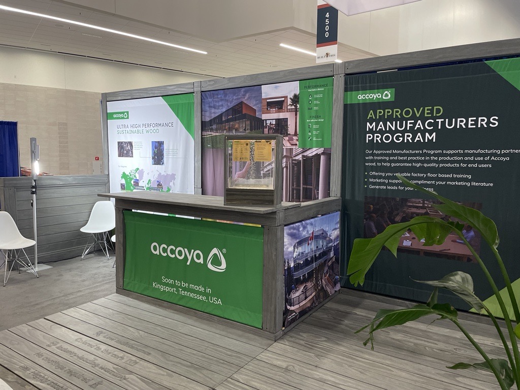 Accoya's tweet image. 🌿Looking to discover sustainable, high-performance wood products that will revolutionize your projects? Then make sure to visit Accoya at the Association of Woodworking &amp;amp; Furnishings Suppliers (AWFS) Fair today in booth #4457!🪵

 #AWFSFair #AWFSFair2023 #Accoya