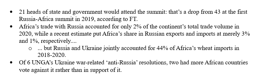 saradzhyan's tweet photo. Some numbers ahead of 2nd Russia-Africa summit to put the relationship in perspective: More numbers in this RM blog post: https://t.co/oGEHBWL20e https://t.co/IpXOEQNjti