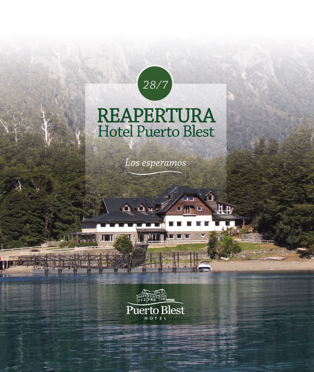 TurisurBrc's tweet photo. Reapertura del hotel Puerto Blest este viernes 28/7
Los esperamos para vivir el invierno en #puertoblest
#bariloche #hotel #experienciapuertoblest https://t.co/AU0gCM0XRp