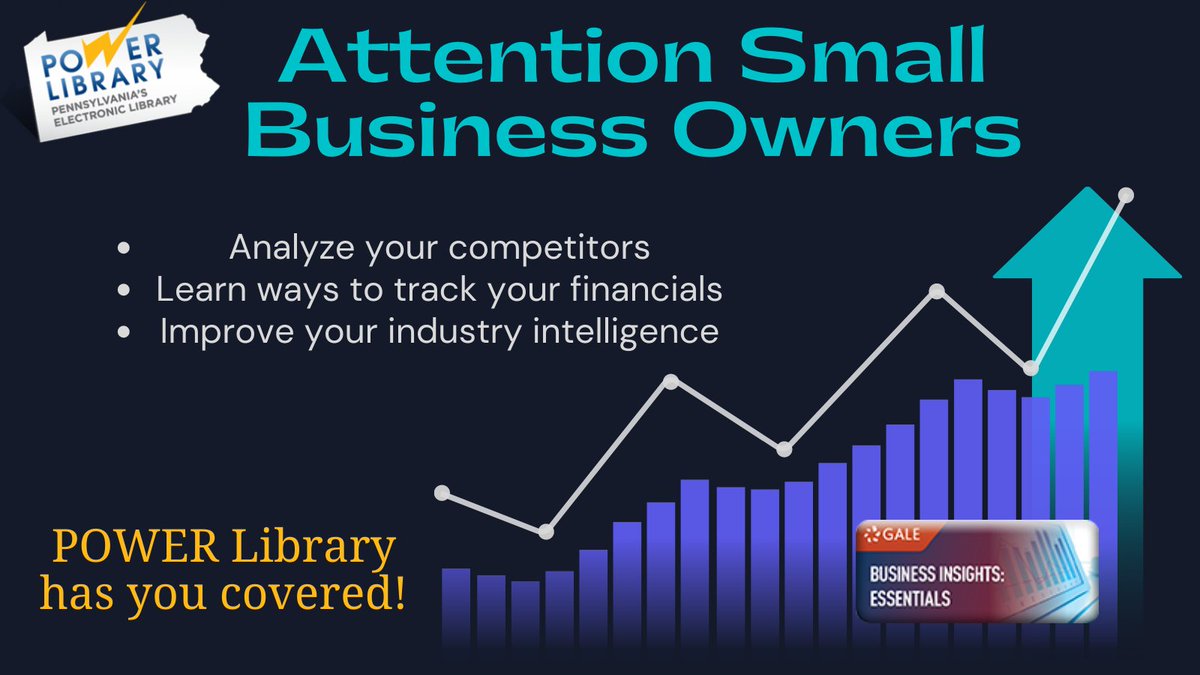 PowerLibrary's tweet image. #SmallBusiness Owner? Looking for resources to help you?  POWER Library has you covered with GALE Business Insights Essentials!
powerlibrary.org/e-resources

#WorkItWednesday  #SmallBizSmarts