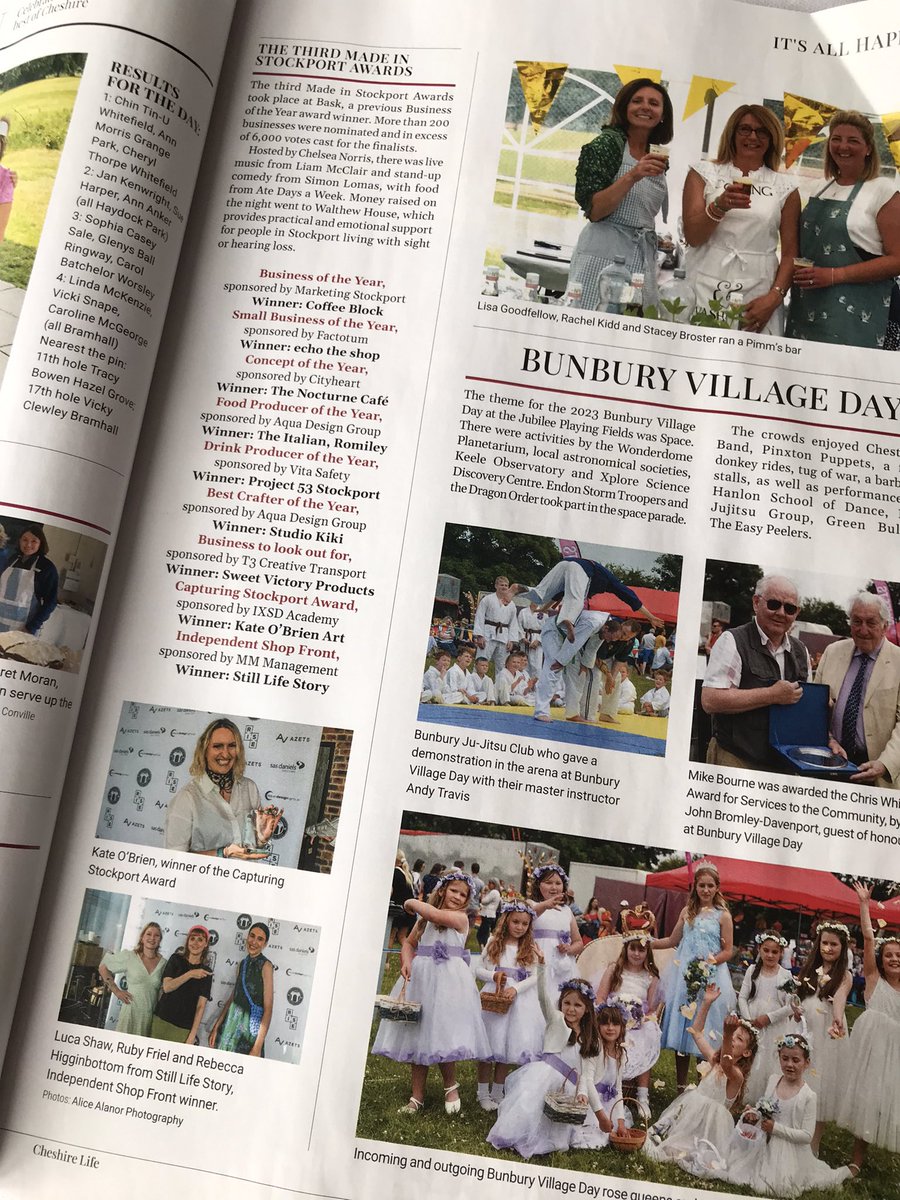 AquaDesignGroup's tweet photo. In @cheshirelife with a feature about #MadeInStockport Awards 2023 #MISA23. Many thanks to @HomesRise @AzetsUK @sasdanielsLLP, @thisisbask and @radiochelsea. Photo of @KateOBrienArt π #BusinessAwards #Stockport #PromoteStockport https://t.co/huxt3KzFLc