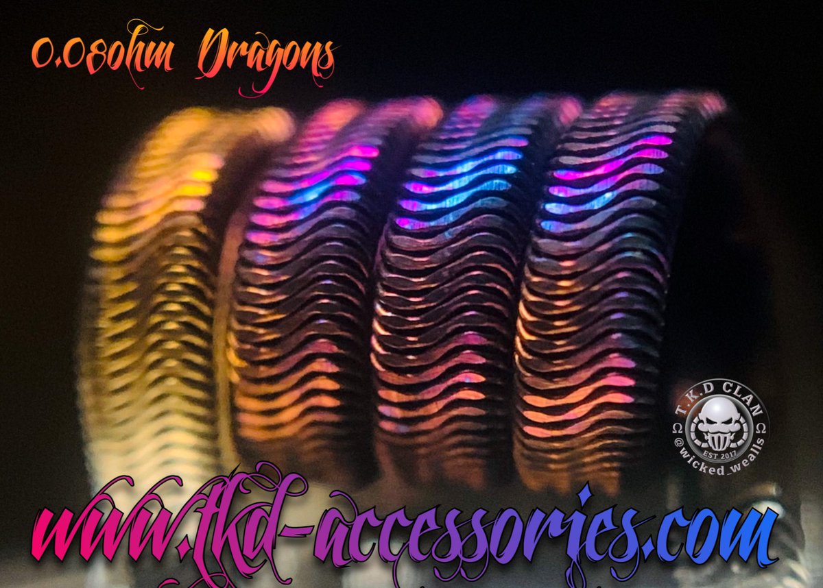 My absolute favourite ultimate all day everyday coil

The 0.08ohm Dragons and boy did I hunt these down and a dream came true 🔥🔥🔥

Handcrafted by The Kilted Devils Coils

Check out the website for these and use the code WKD while your there too.

tkd-accessories.com