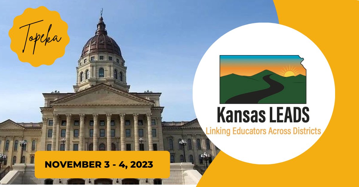 The 5th #KansasLeads Conference will take place in Topeka on November 3 - 4, 2023! This 100% FREE conference will be bigger & better than ever. Be sure to register ASAP! Be sure to share with colleagues, student teachers, & preservice teachers! #ksedchat

kansasleads.mystrikingly.com/#registration-…