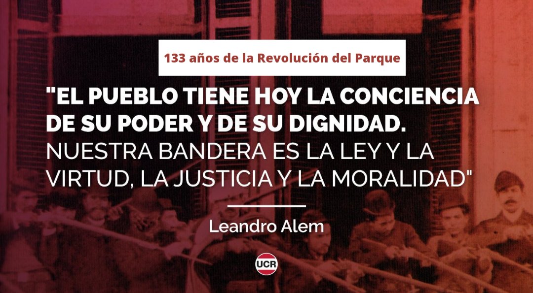🙌133 años de la Revolución del Parque

Fusiles, boinas en los techos y tres días de combate.

De esta manera comenzó nuestra lucha por una democracia real basada en la libertad y el bienestar del pueblo argentino.