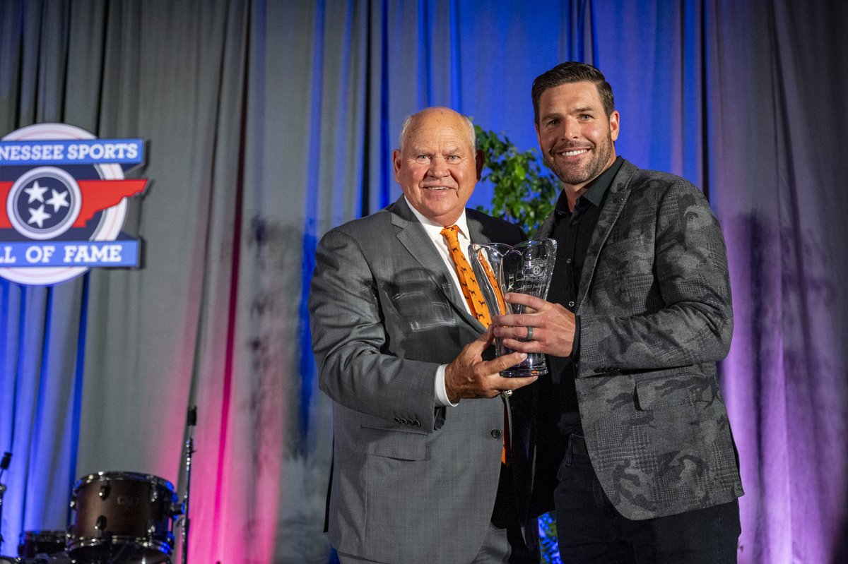 theTSHF's tweet image. Congratulations to Mike Fisher on his induction into the Tennessee Sports Hall of Fame, and thanks to @CarrieUnderwood and the entire family for being there to cheer him on this past Saturday night!