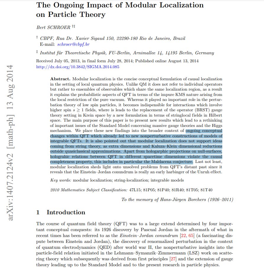 bardot_cedric's tweet image. Looked upon from the side of #QuantumMechanics #QuantumFieldTheory appears like a realization of “Murphy’s law”: everything which is not forbidden to couple actually does couple. Only if one learns the appropriate operator algebraic methods this curse becomes a blessing
B Schroer