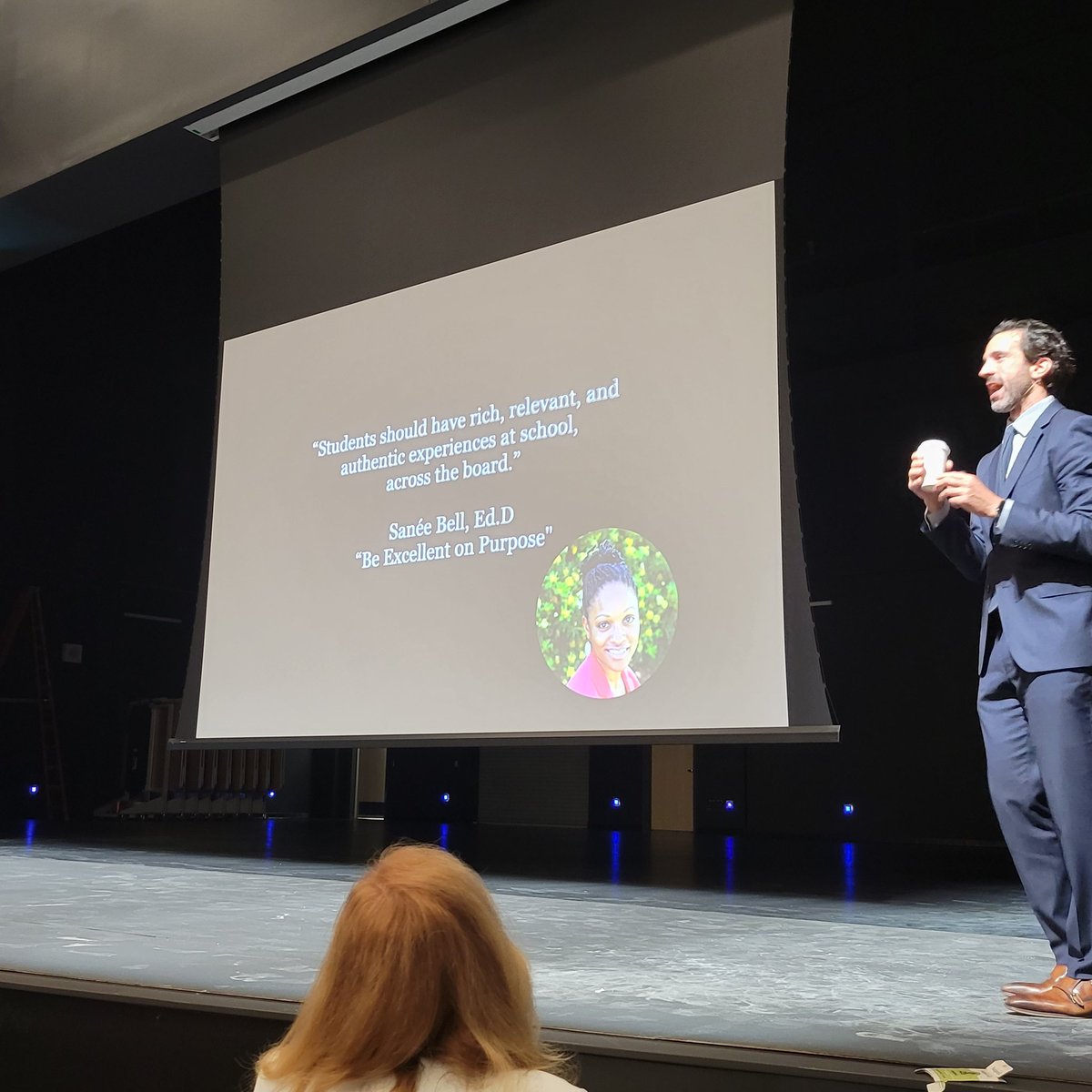 Shout out to @SaneeBell in the @gcouros presentation today. One of my best masters professors and still inspiring educators whether in person or in reference! #FBISD @FortBendISD