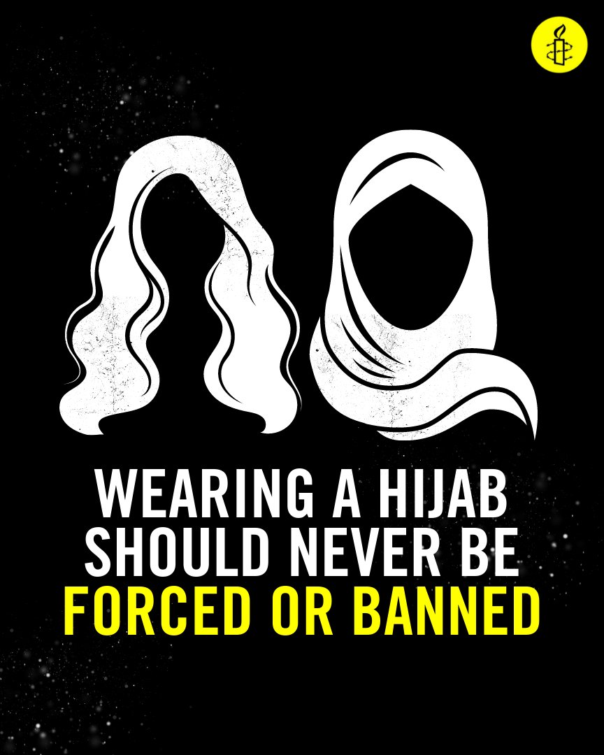 Say it louder for the people in the back 📢 Wearing a hijab should never be forced or banned ✊