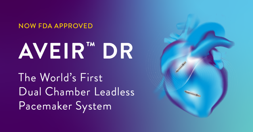 AbbottCardio's tweet photo. 📣 The world's first and only dual chamber leadless pacemaker has arrived.

See how our #AVEIR DR Dual Chamber Leadless #Pacemaker System is revolutionizing rhythm management: https://t.co/orqiGwaLse 

Safety Info: https://t.co/sp0GssUhr9 https://t.co/ER9xlRFdfo
