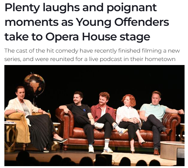 Plenty laughs and poignant moments as Young Offenders take to Opera House stage (irishexaminer.com) A great reception for @thehilaryrose and all the @YoungOffenders_ gang last Saturday night at @CorkOperaHouse Looking Forward to airing Series 4 next year. @BBCOne @rte