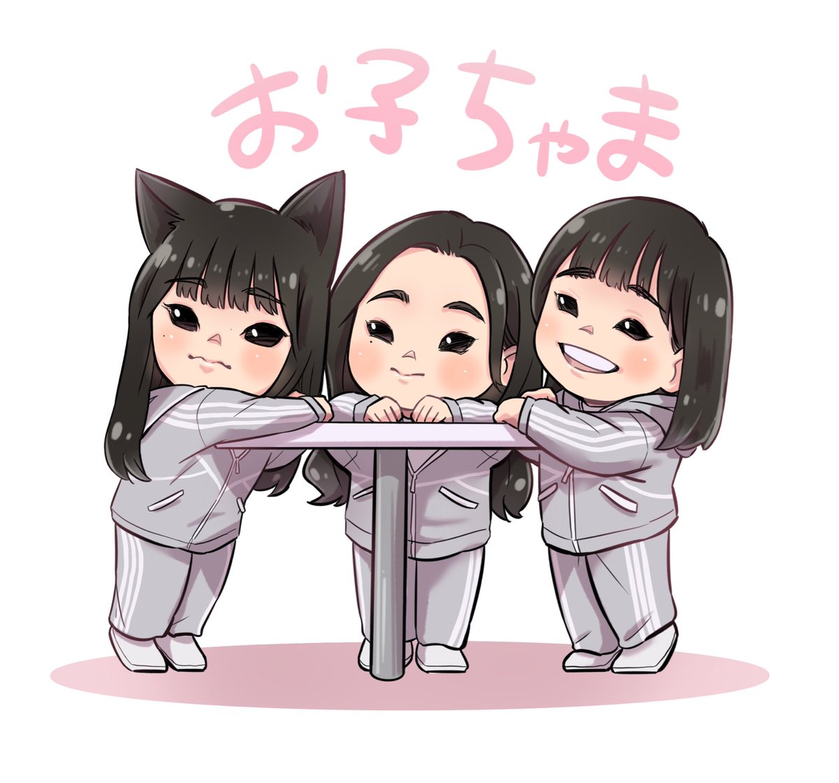 「チームお子ちゃま#櫻坂三期生 #そこ曲がったら櫻坂 」|アイスさん🍦◢มัมหมีพี่โฮโนะ🧸กับน้องริโกะ🐶のイラスト