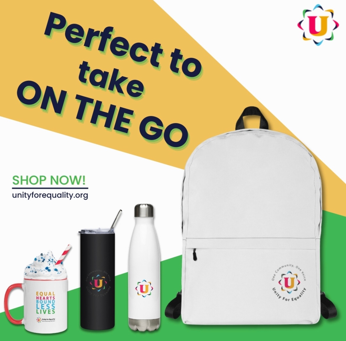 Gear up and show your love for our brand with our stylish merchandise! Whether you're sipping in style with our eco-friendly water bottles and tumblers or starting your day with a smile using our vibrant coffee mugs, we've got you! ☕️👕✨

 #MerchandisePromotion #UnityForEquality