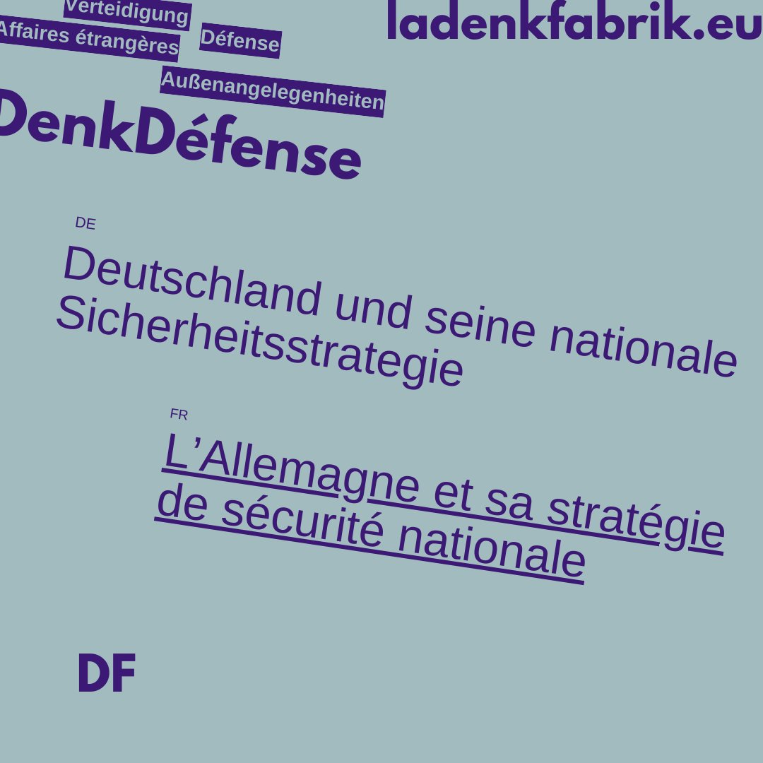 ladenkfabrik's tweet photo. 🇫🇷🇩🇪 DenkDéfense präsentiert Ihnen seinen zwölften Artikel! "Deutschland und seine nationale Sicherheitsstrategie", ein Interview mit Eric Sangar, von Joel Crisetig.
Wenn du auch mitmachen möchtest, kontaktiere uns: mitmachen@ladenkfabrik.eu
Link: https://t.co/uay4SjDnA3 https://t.co/l8GZdGSket