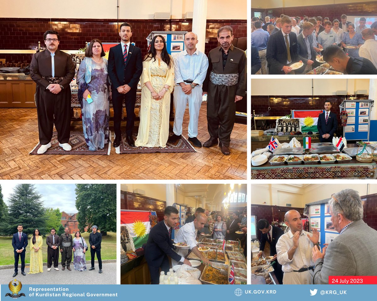 KRG_UK's tweet image. تیمی نوێنەرایەتی حکومەتی هەرێمی کوردستان لە بەریتانیا و به‌شی که‌لتووری به‌شدارییان له‌ بۆنه‌یه‌ک کرد  له‌ ئەکادیمیای سەربازی شاهانەی ساندهێرست بۆ پشتیوانی هەردوو ئەفسەری کوردی به‌شداربووی خولی ماوه‌ کورت و درێژی ئه‌کادیمیای سه‌ربازی شاهانه‌ی ساندهێرستن. هاوکات ستاندێکیان ئاماده…