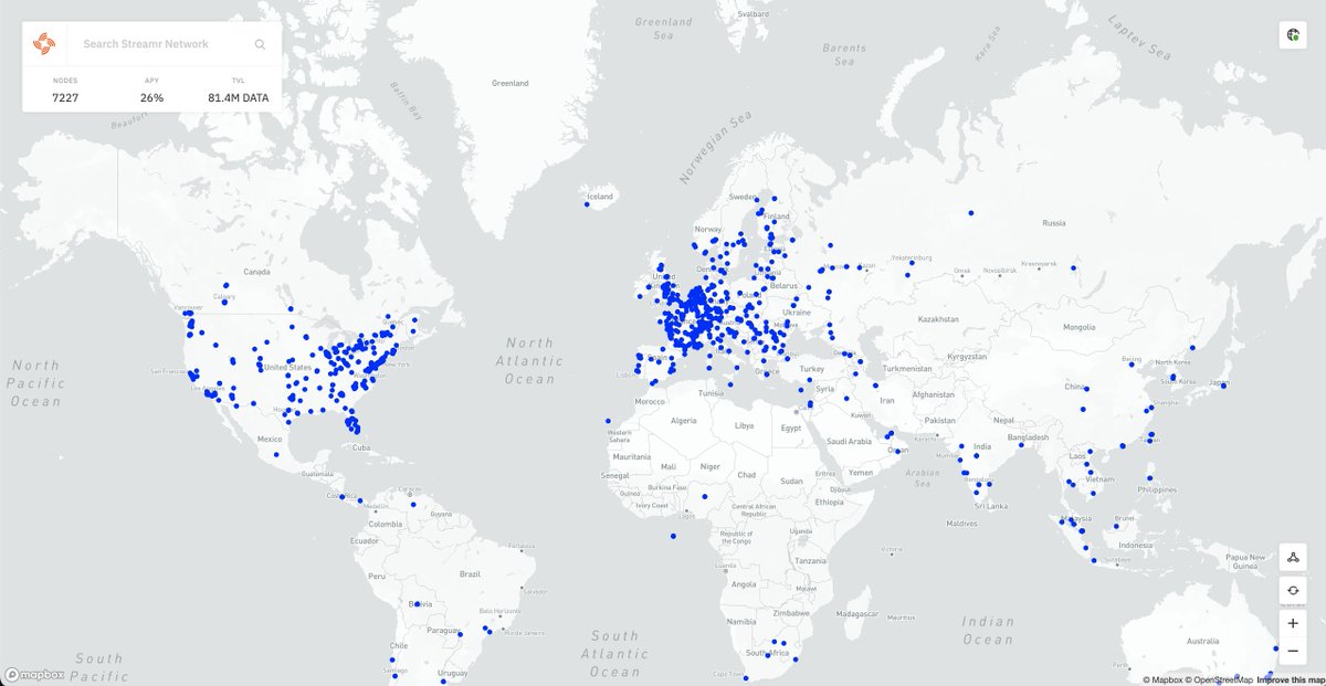 A heartfelt 🧡 thank you to our robust community of 7,000+ node members worldwide. Without you, there would be no decentralized #Streamr Network! 🌐

Stay in the loop with node distribution using the Network Explorer app 🌍

streamr.network/network-explor…