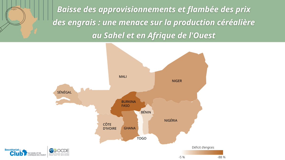 SWAC_OECD's tweet photo. 🆕NOUVEAU! #MapsandFacts
💰Le prix des engrais a augmenté dans presque tous les pays du #Sahel et de l'Afrique de l'Ouest en janvier 2023.
🇬🇭Ghana ➕ 298%
Pour en savoir plus 🔗https://t.co/LQnomBkg4i
#UNFSS2023 https://t.co/99FqpL1DOY