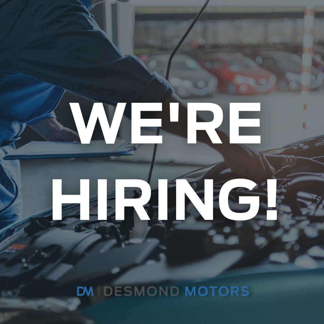 Desmond Motors has a number of opportunities available across our sites in Derry/Londonderry 📣 Commercial Sale Executive - Derry/Londonderry loom.ly/R5ZUo5g Motor Mechanic - Omagh & Derry/Londonderry loom.ly/Ai6PsNc