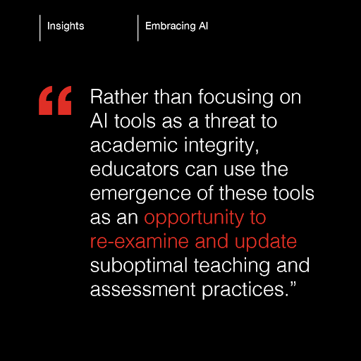 minervaproject's tweet photo. Insight #2: #AI tools present opportunities to fundamentally shift teaching from traditional pedagogical practices to active, #student-centered #learning that may finally render one-size-fits-all #lectures obsolete. Read more: https://t.co/2NTexlRwzX. https://t.co/HkpmTOs3XP