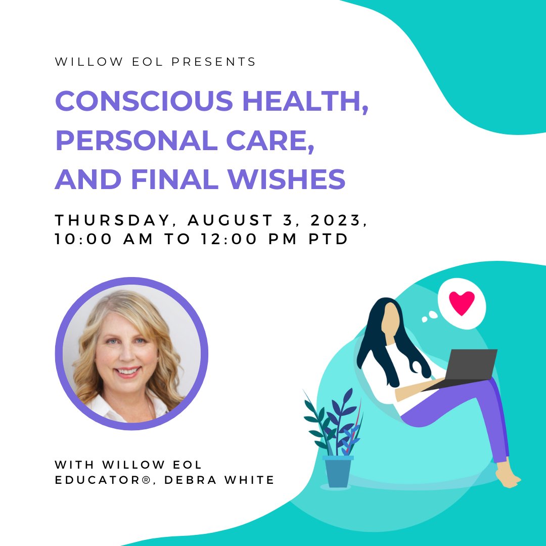 Embrace this opportunity to live your best life now and ensure that your end-of-life plans reflect your true values.

#ConsciousHealth #PersonalCare #FinalWishes #EndOfLifePlanning #TransformativeWorkshop #LiveYourBestLife