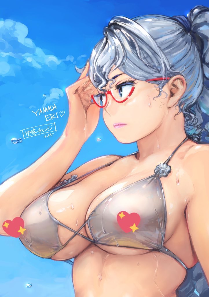 Eri's bikini is cool in see-through mode❤️ Posted uncensored version on my Patreon. https://t.co/kfyKIk3d0A 