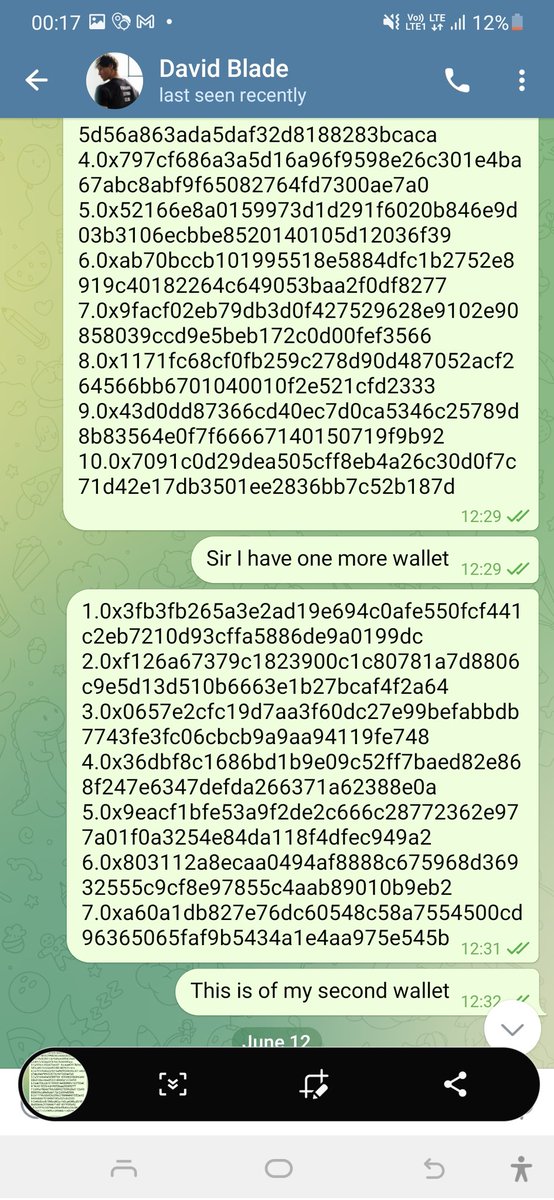 Goal06191465's tweet photo. @Cryptowithkhan Ok sir 
Sir this is my two wallets.i also contacted their representative davish blade and they blocked me in telegram in main tg https://t.co/yUUr61zMOh