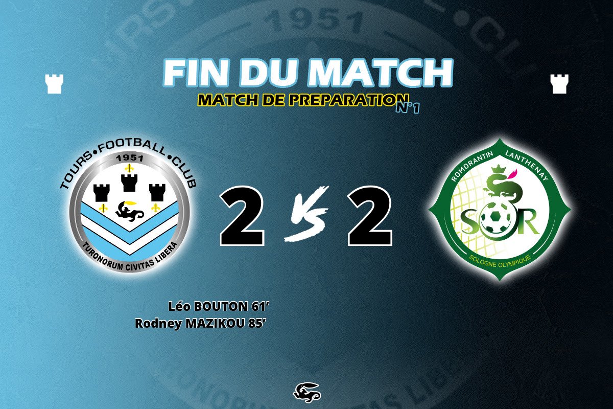 ToursFC's tweet photo. [#TOURSSOR] 90+3’ | 2-2

C’est terminé à Chabris !

🤝 Score de parité entre le Tours FC et le SO Romorantin qui se quittent dos à dos sur le score de 2 buts partout. https://t.co/LtiWobQyev