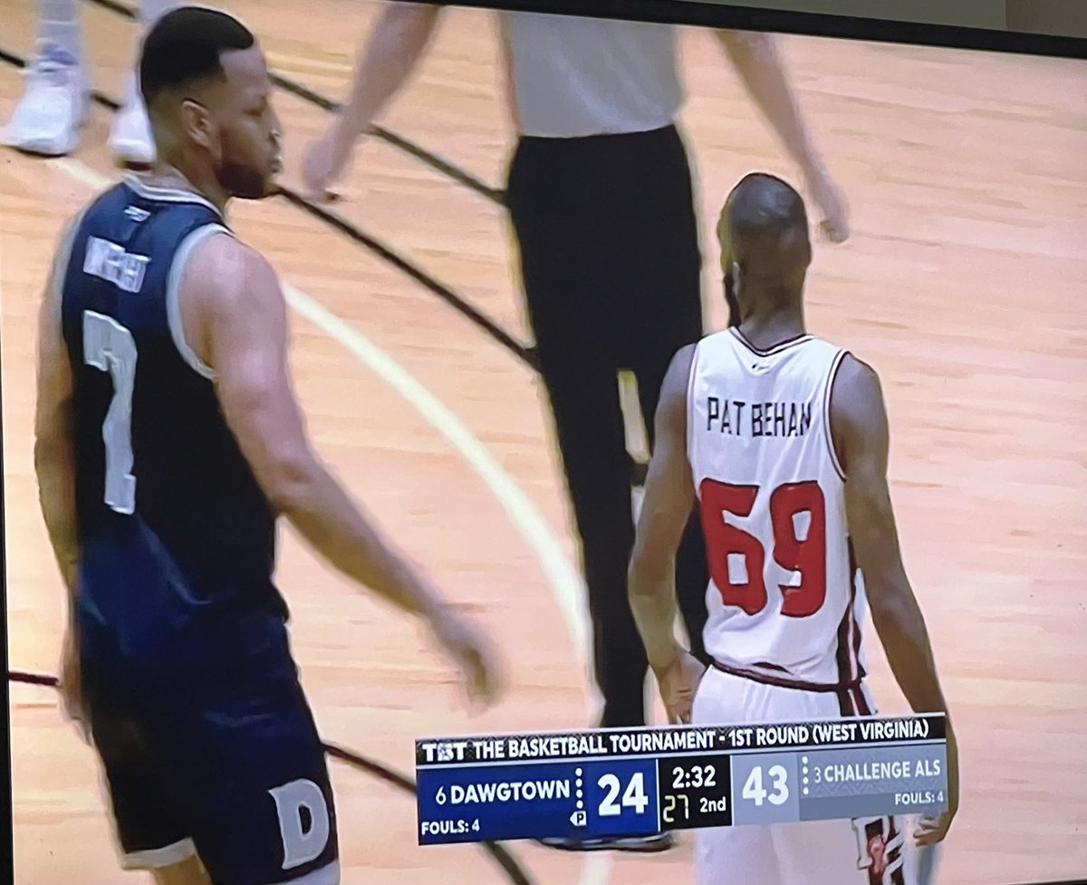 Congratulations to team <a href="/TMchallengeALS/">Team Challenge ALS</a> on their First Round victory in <a href="/thetournament/">TBT</a>. They will be taking on <a href="/SidelineCancer/">Sideline Cancer </a> tomorrow evening at 9pm on ESPN+. 

Chris Warren, will be repping Coach’s name throughout TBT. He is pictured here with Chris Wright, who is