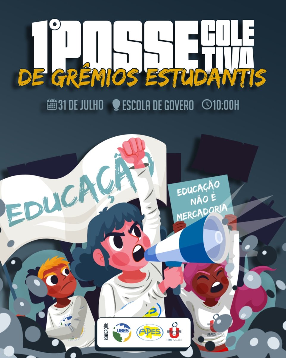 apesrn_'s tweet photo. 1° Posse Coletiva de Grêmios Estudantis 📢

Chegou o momento de empossar o seu grêmio e é com muita alegria que nós viemos aqui convidá-los a participar da nossa 1° Posse Coletiva de Grêmios Estudantis - Defender o que é nosso e reconstruir o RN pelas mãos dos estudantes. https://t.co/2QaSqrBdTE